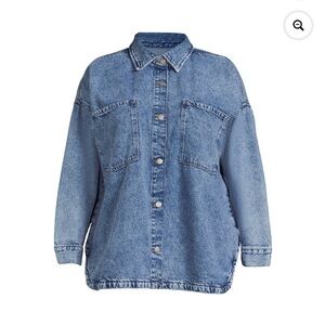 Celebrity pink oversized denim shirt size small